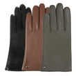 Gants Femme tactiles Cuir Chaud Cognac