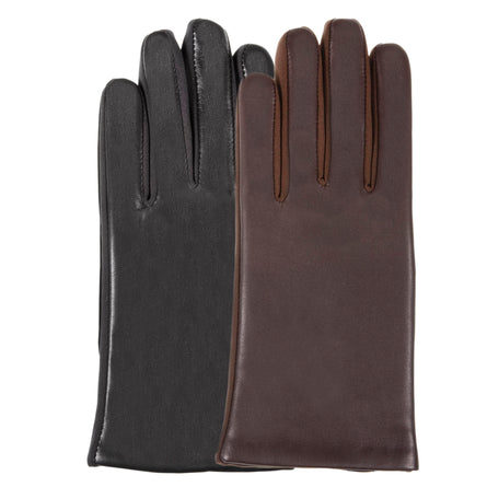 Gants Femme tactiles cuir de mouton Marron - Isotoner