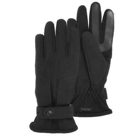 Gants Homme Noir polaire recyclée - Isotoner