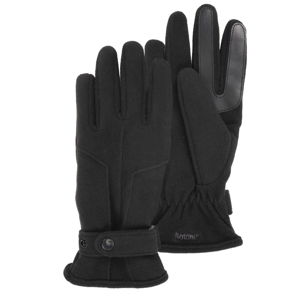 Gants Homme Noir polaire recyclée - Isotoner