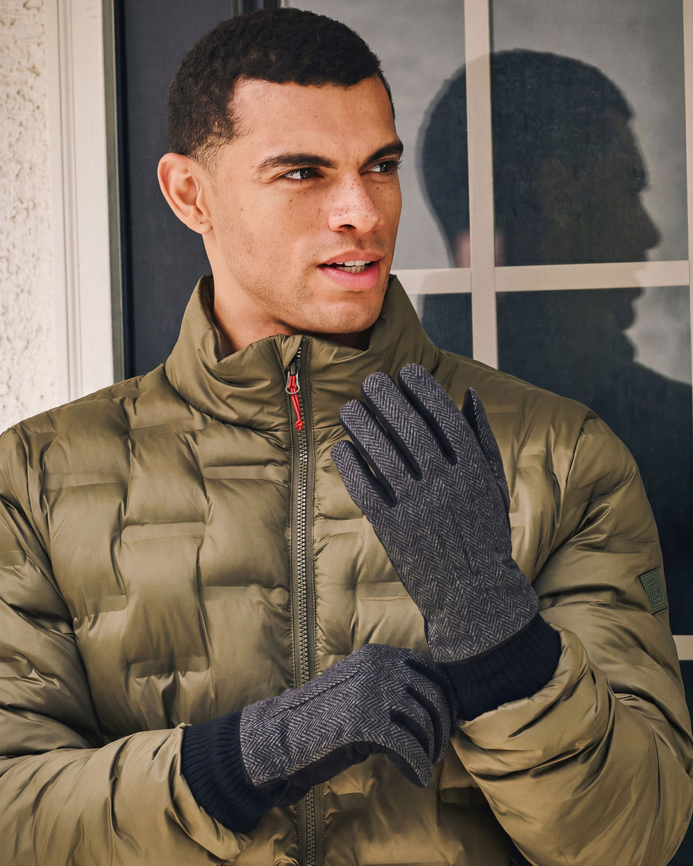 Gants Homme tactiles laine chevrons - Isotoner
