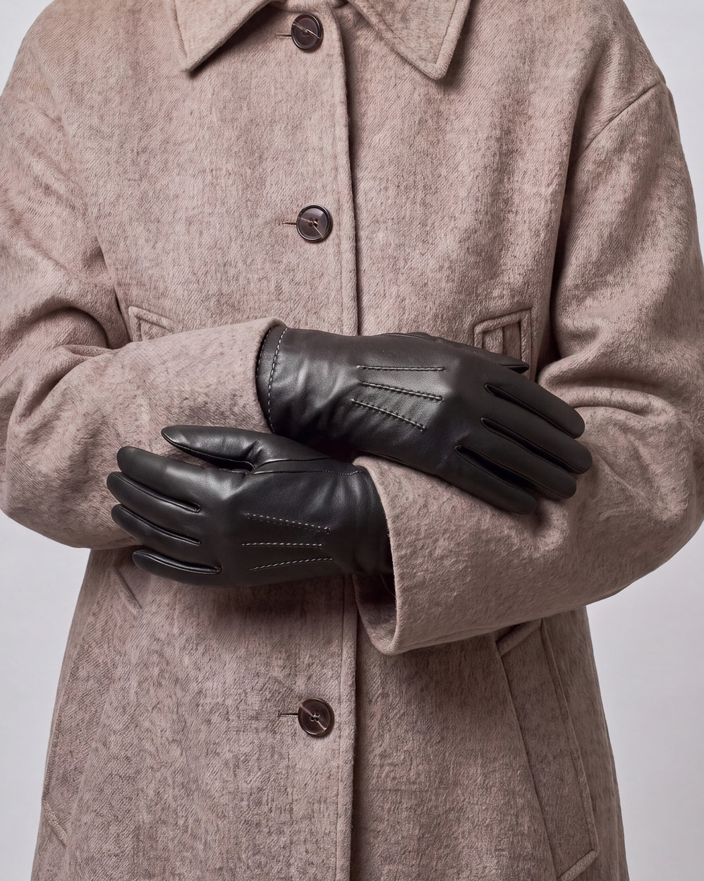 Gants Femme cuir d'agneau Noir - Isotoner