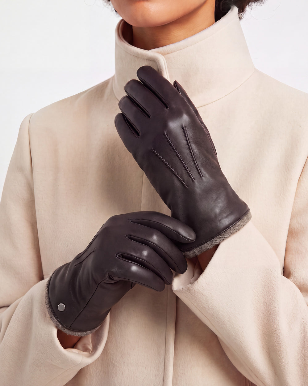 Gants Femme cuir chaud Noir - Isotoner