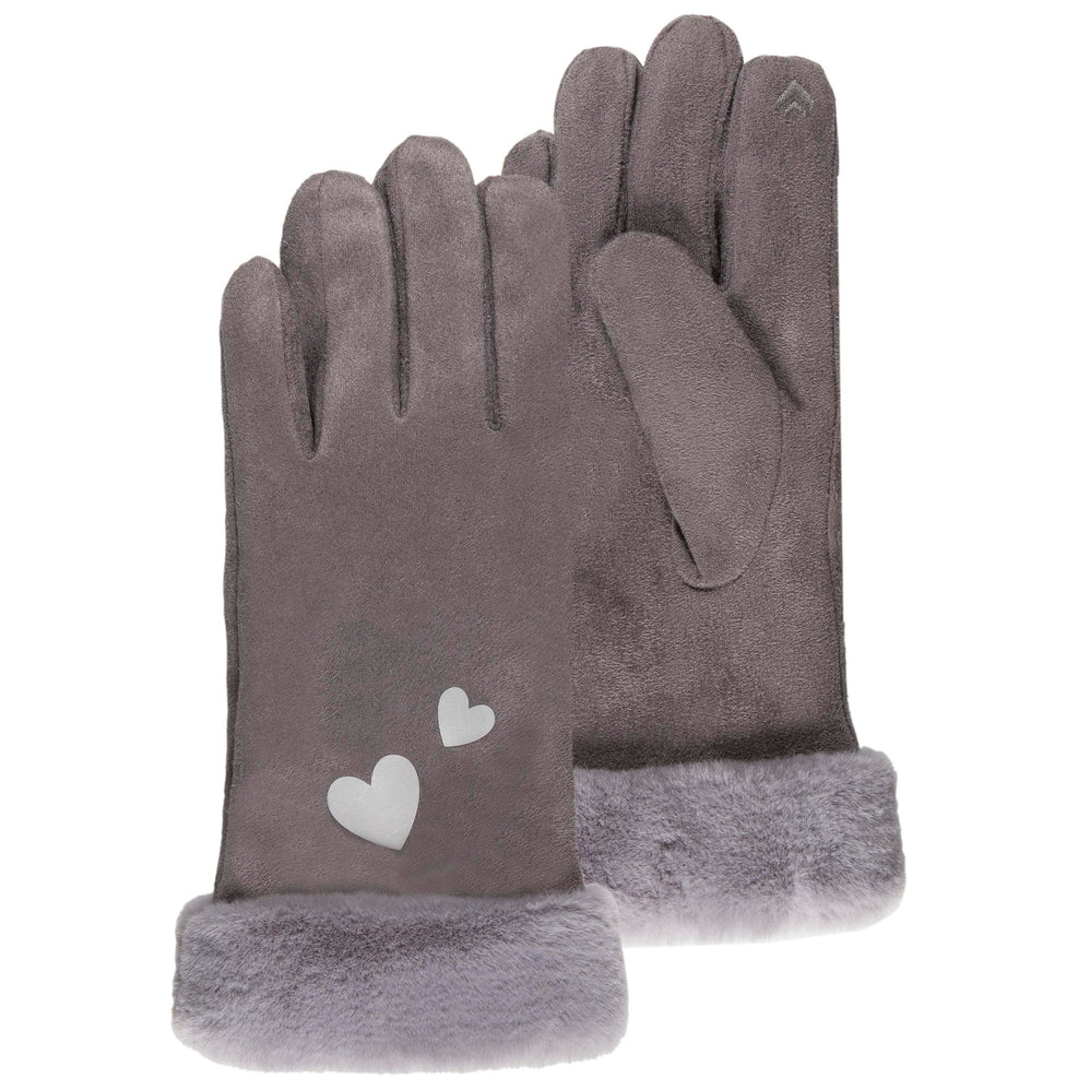 Gants Enfant 10/12 ans cœurs Gris - Isotoner