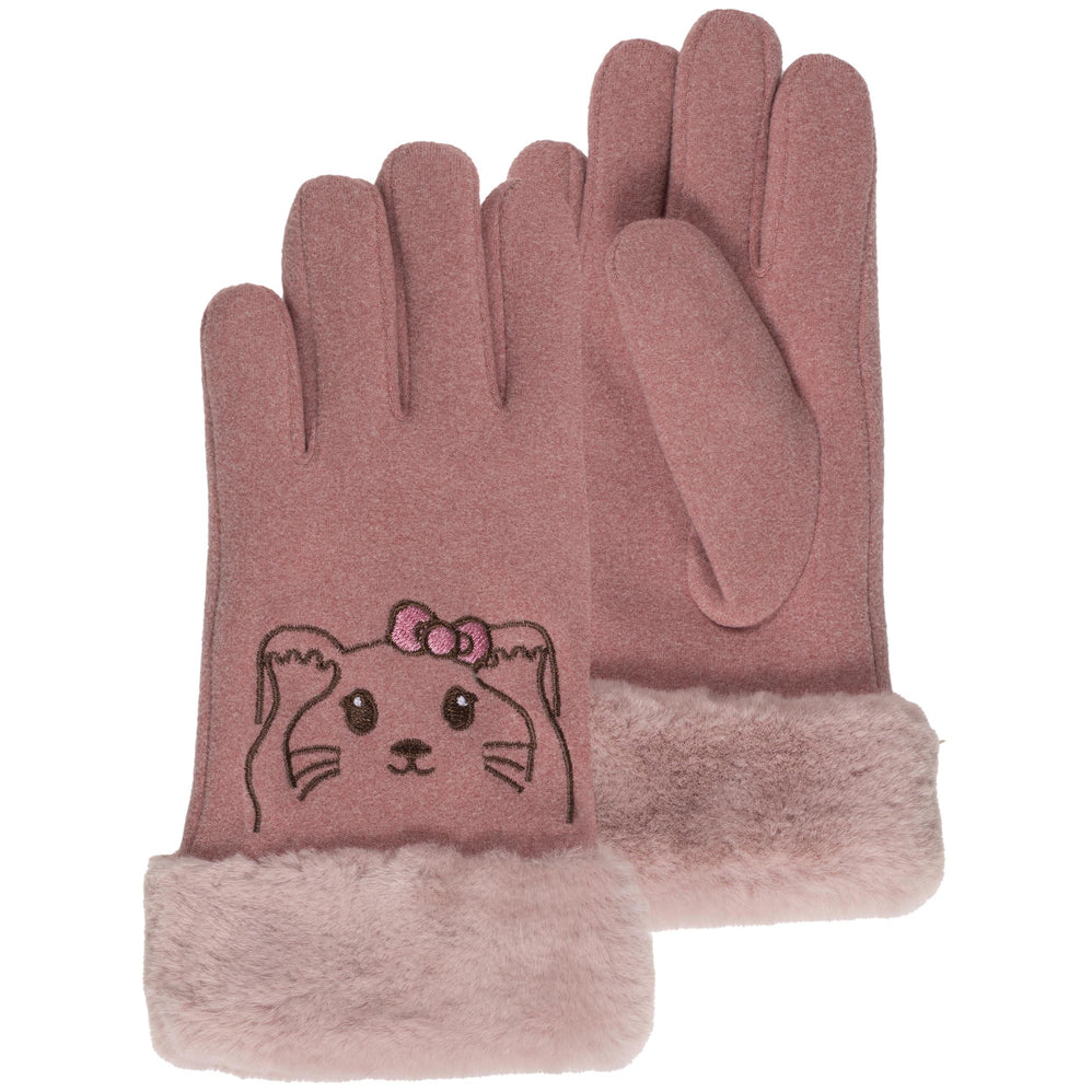 Gants Fille 6/8 ans Rose chat - Isotoner