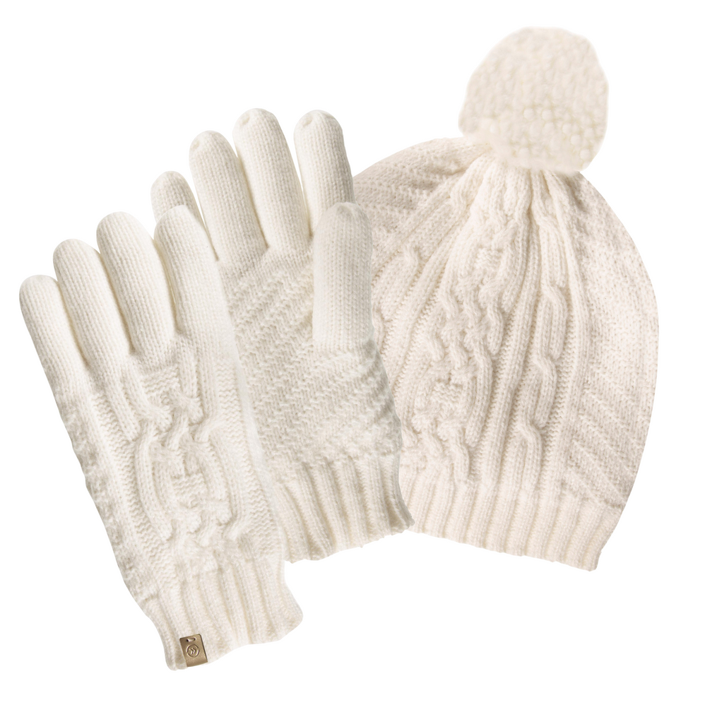 Gants Femme Maille d'Aran Blanc - Isotoner