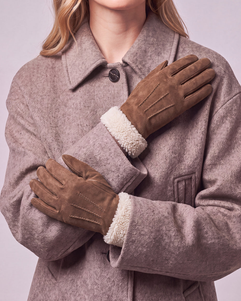 Gants Femme Cognac en cuir - Isotoner