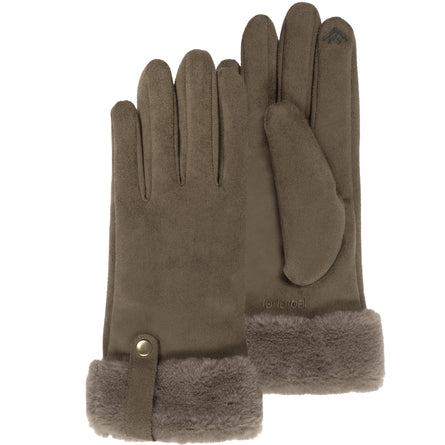 Gants femme kaki tactiles suédine - Isotoner