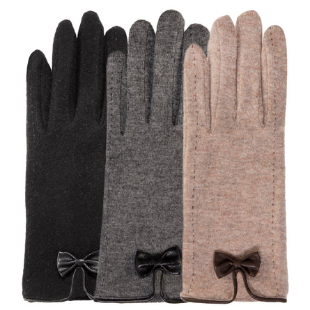 Gants Femme tactiles nœud Beige - Isotoner