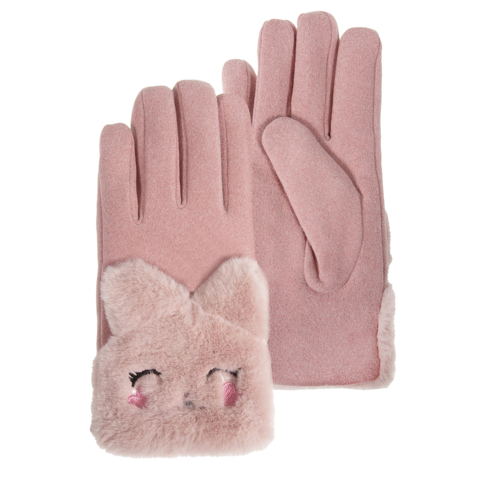 Gants fille 6/8 ans Rose imitation fourrure - Isotoner