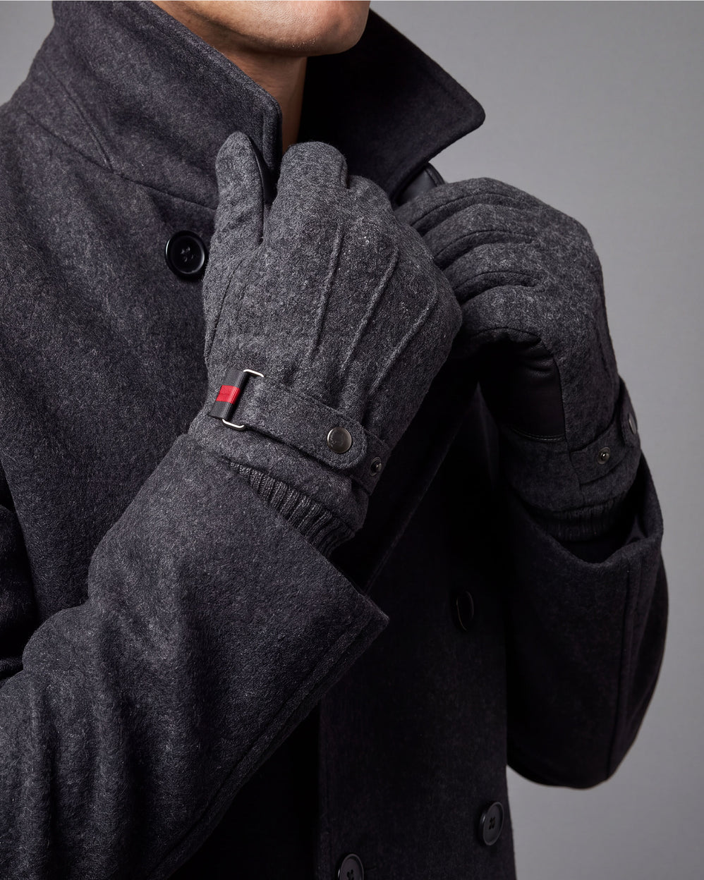Gants Homme tissu lainé Gris chiné - Isotoner