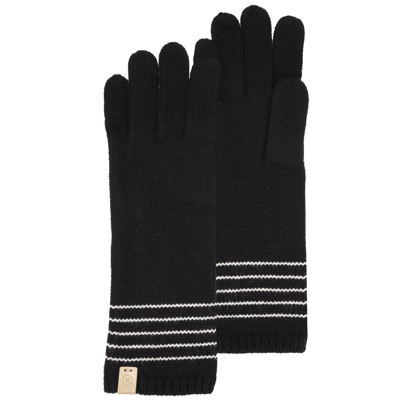 Gants longs à rayures Soft Touch Noir