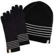 Gants longs à rayures Soft Touch Noir