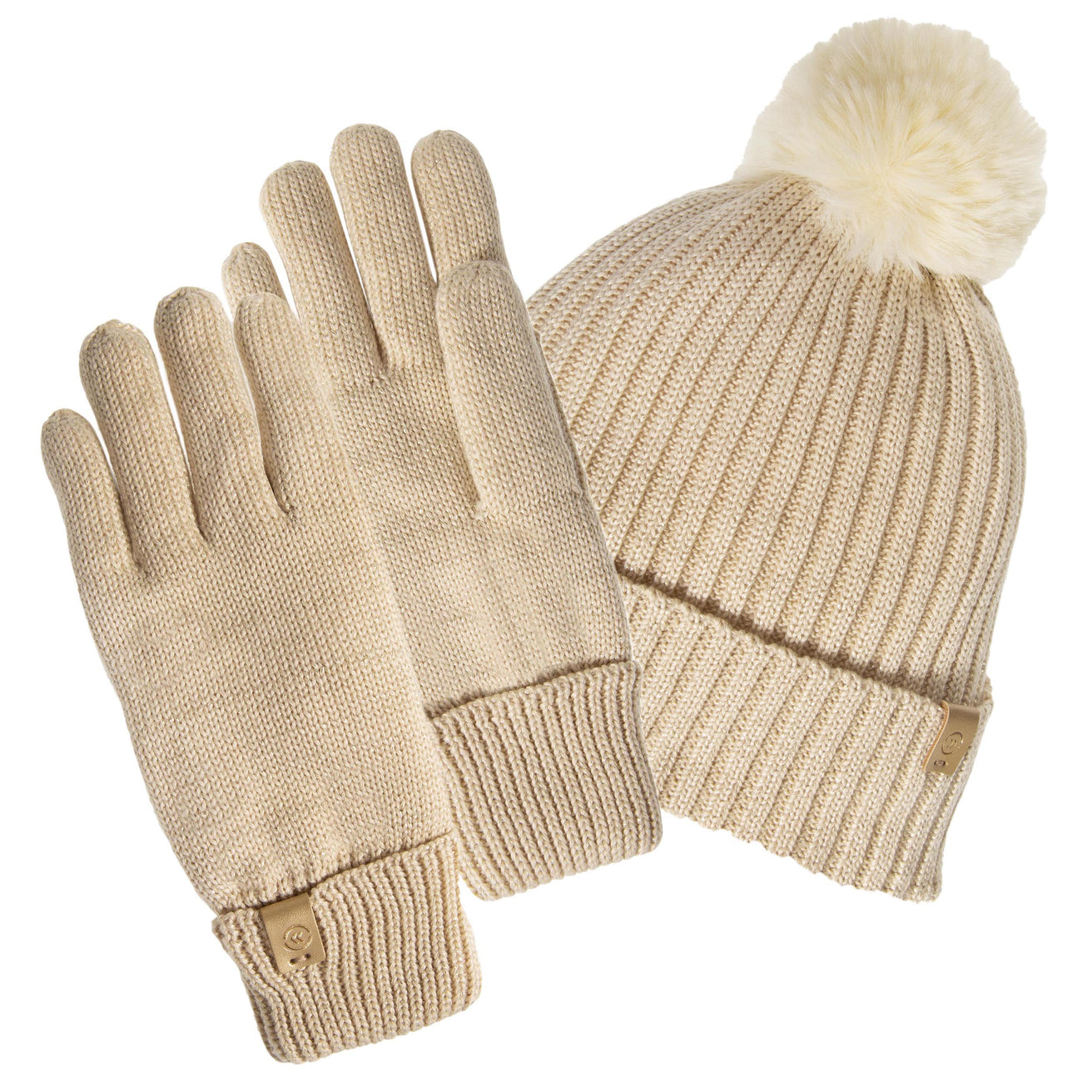 Gants Femme Maille recyclée Beige