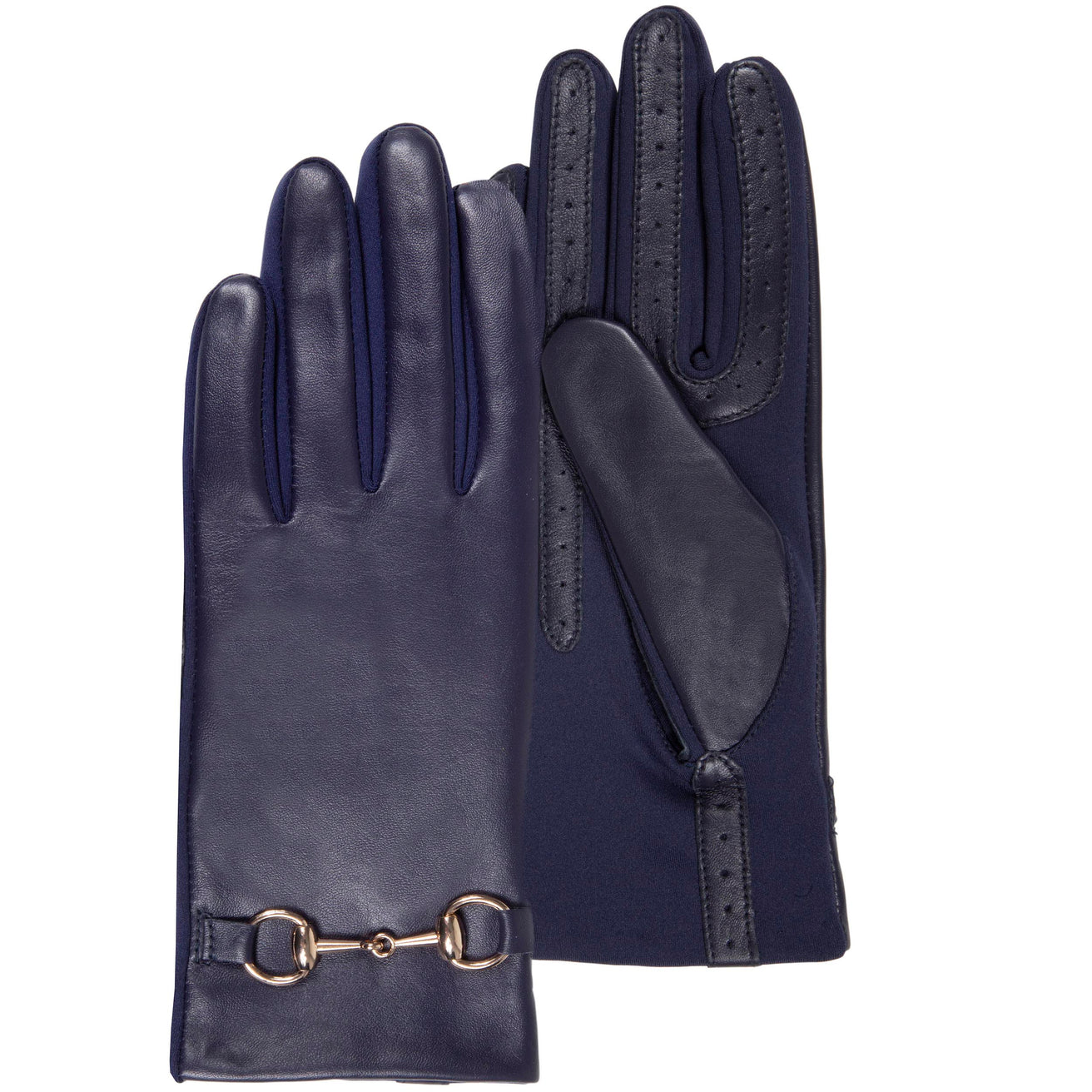 Gants Femme tactiles cuir de mouton Marine