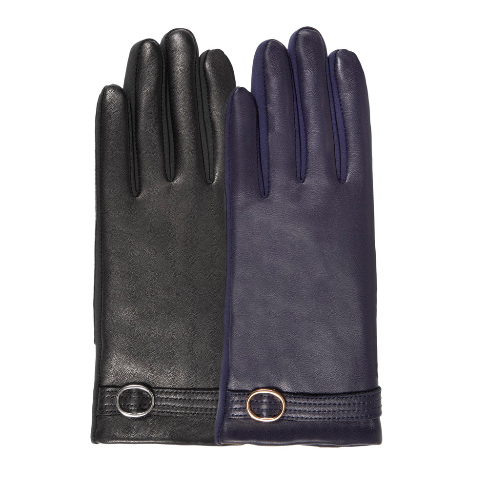 Gants Femme tactiles cuir de mouton Marine - Isotoner