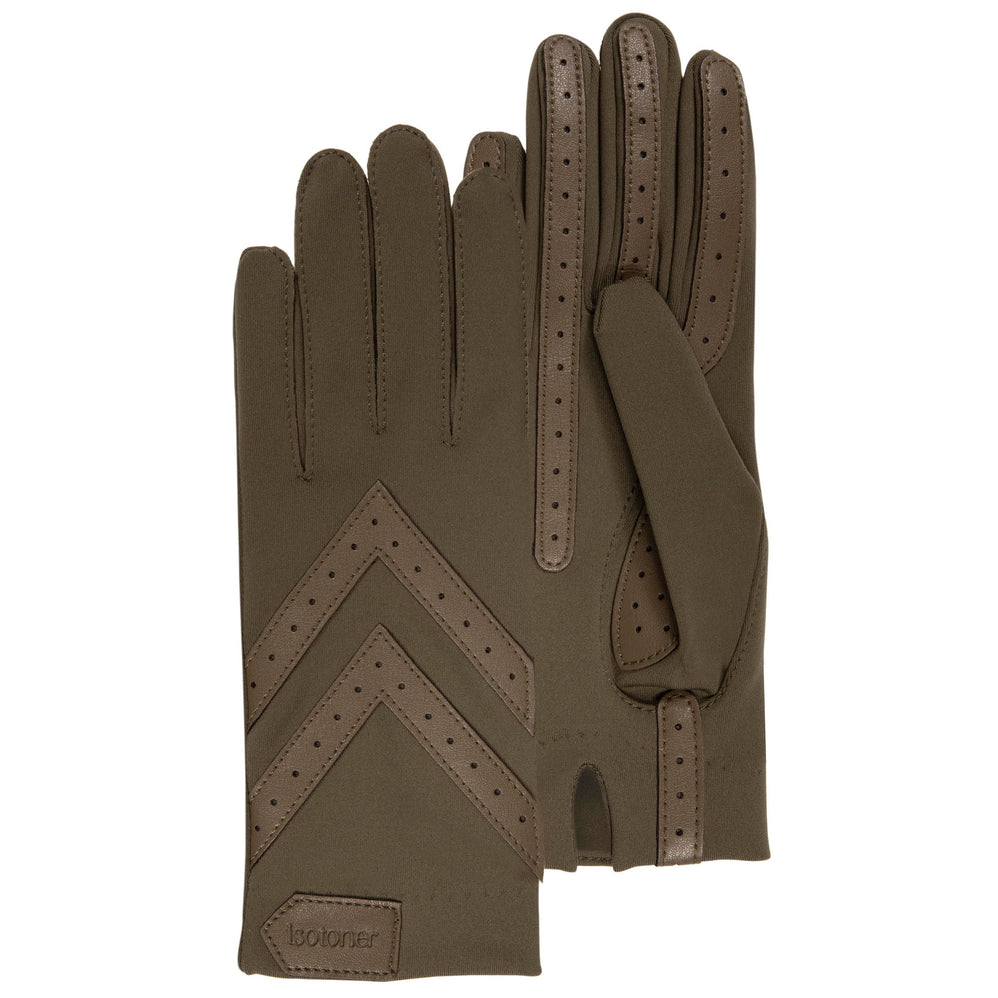 Gants Femme tissu extensible recyclé Olive - Isotoner