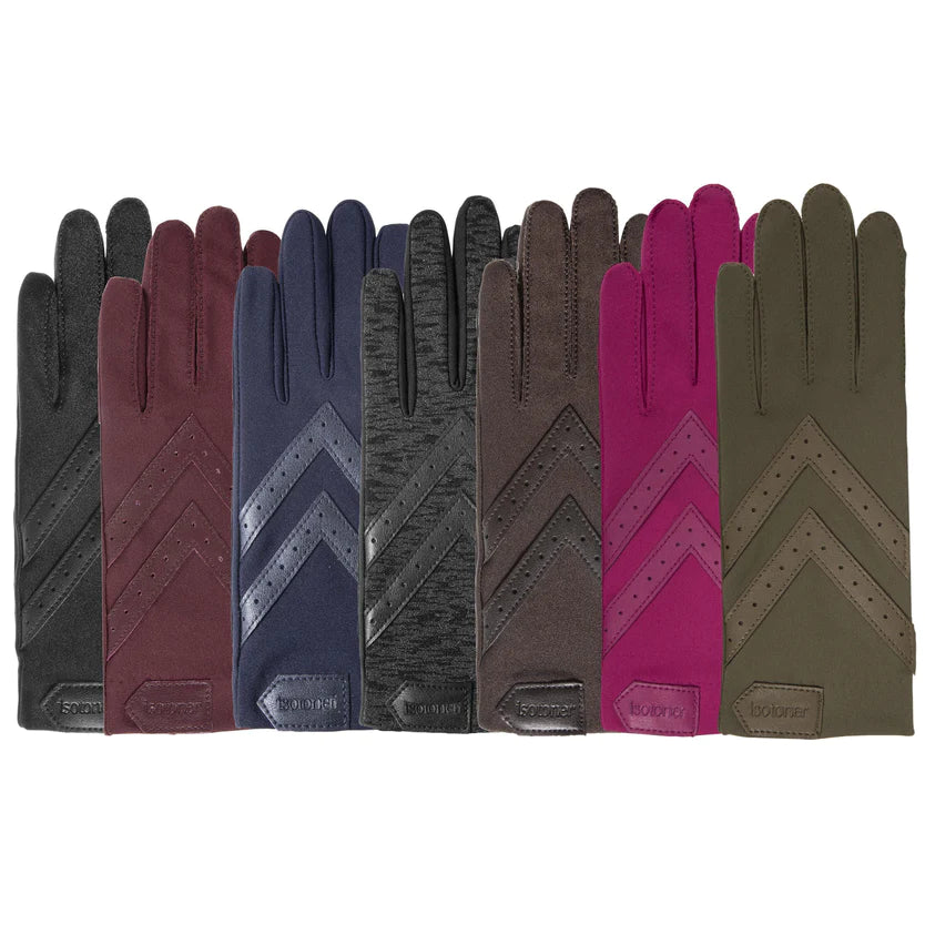 Gants Femme tissu extensible recyclé Marron - Isotoner