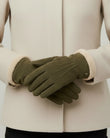 Gants Femme cuir velours fourrés Olive