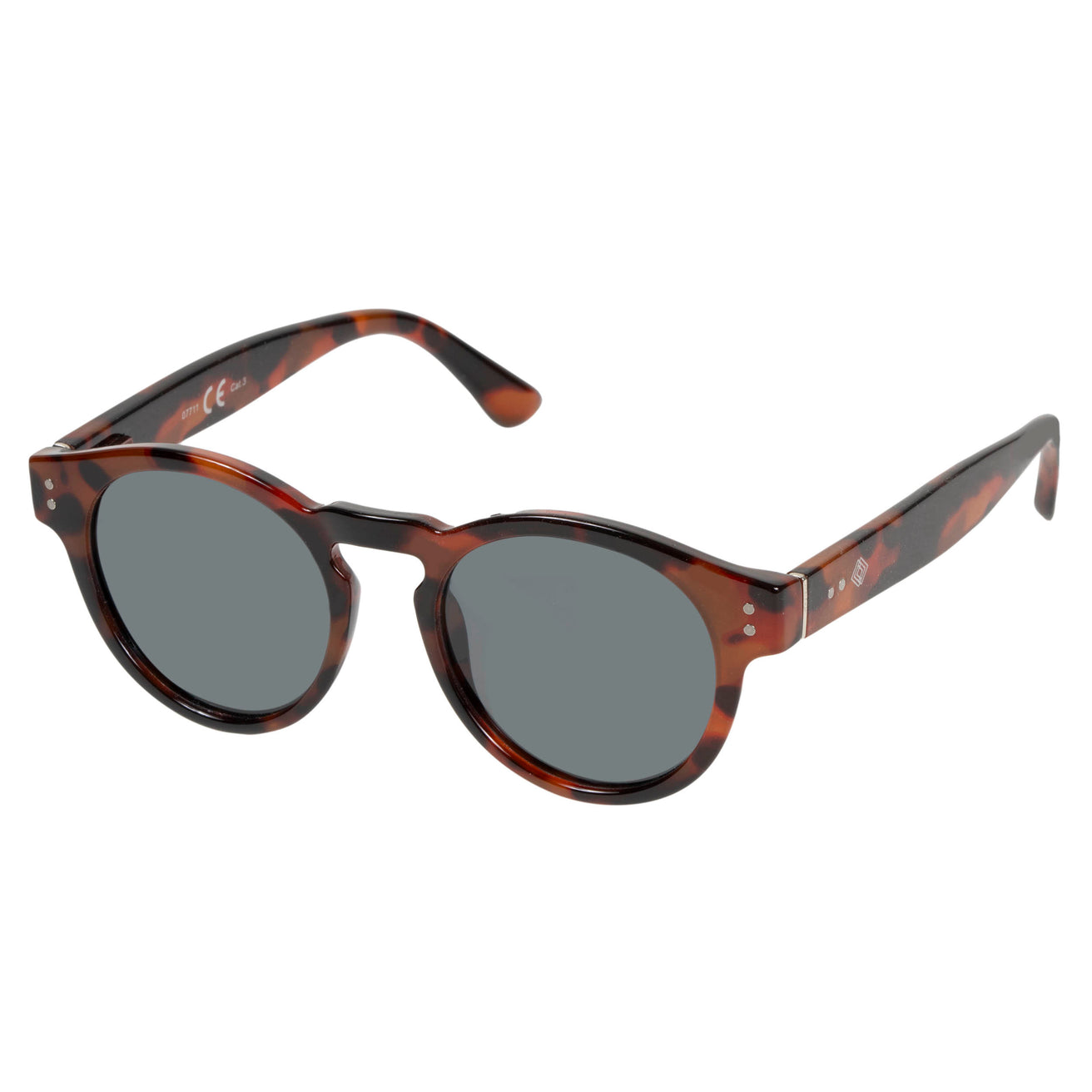 Lunettes de Soleil Mixte Ronde Ecaille