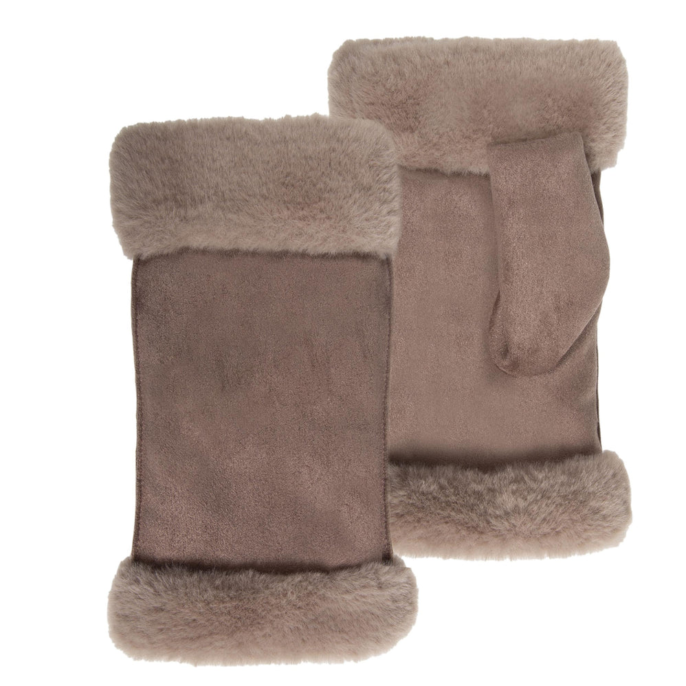 Mitaines Femme bord imitation fourrure Taupe - Isotoner