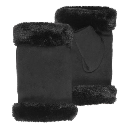 Mitaines fille 10/12 ans bord fourrure Noir - Isotoner