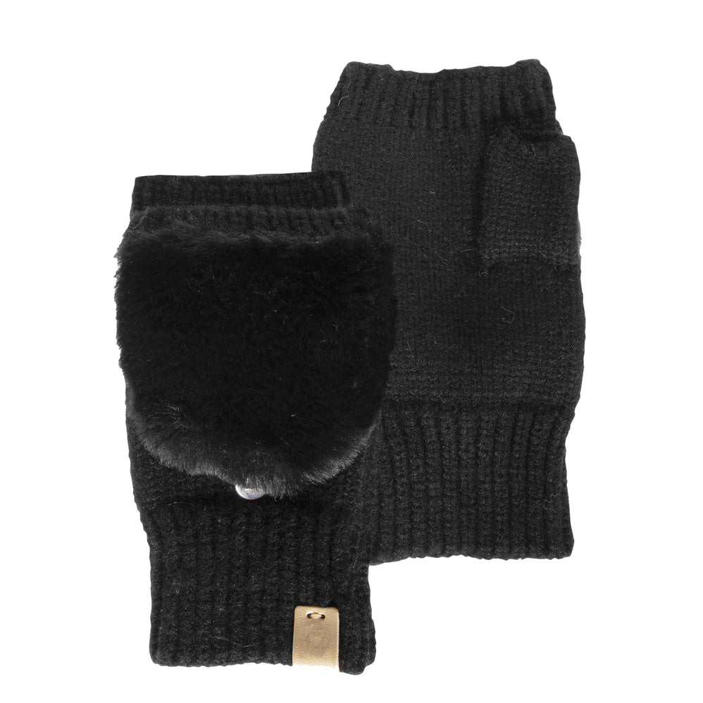 Mitaines Femme Maille imitation fourrure Noir - Isotoner