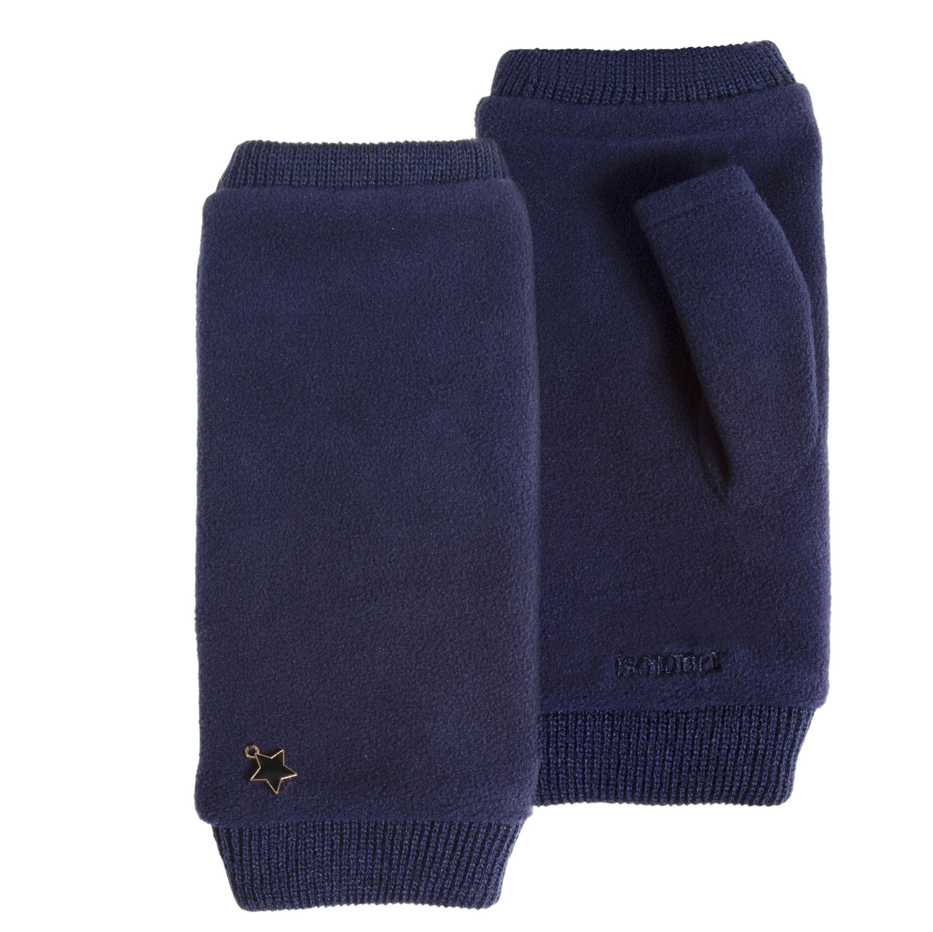 Isotoner Mitaines Femme Ultra Douces - Réversibles En Moufles Avec Revers Fausse Fourrure (Noir, Taille Unique)