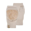 Mitaines femme fourrure Beige