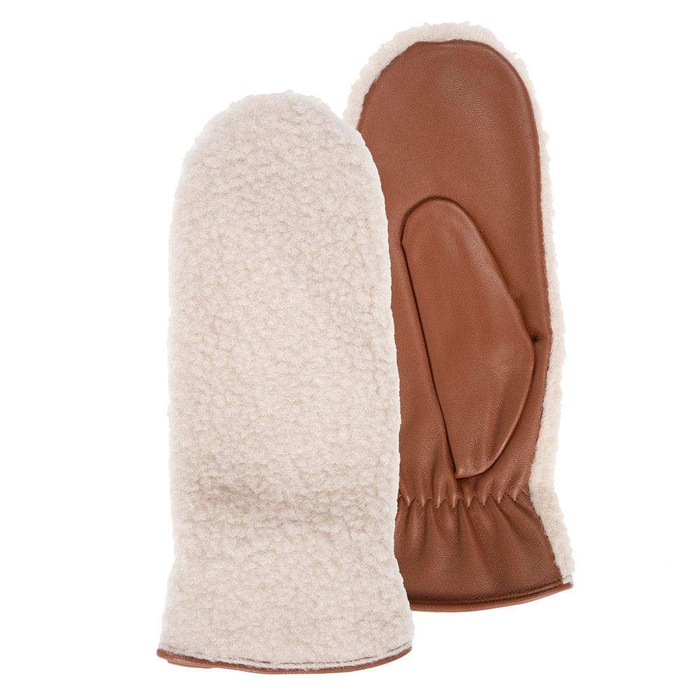 Moufles Femme Cuir Chaud Cognac - Isotoner