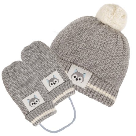 Moufles maille Enfant 2/4 ans Gris loup Soft Touch - Isotoner
