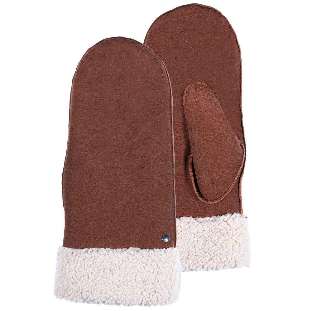 Moufles Femme en cuir imitation fourrure Cognac - Isotoner