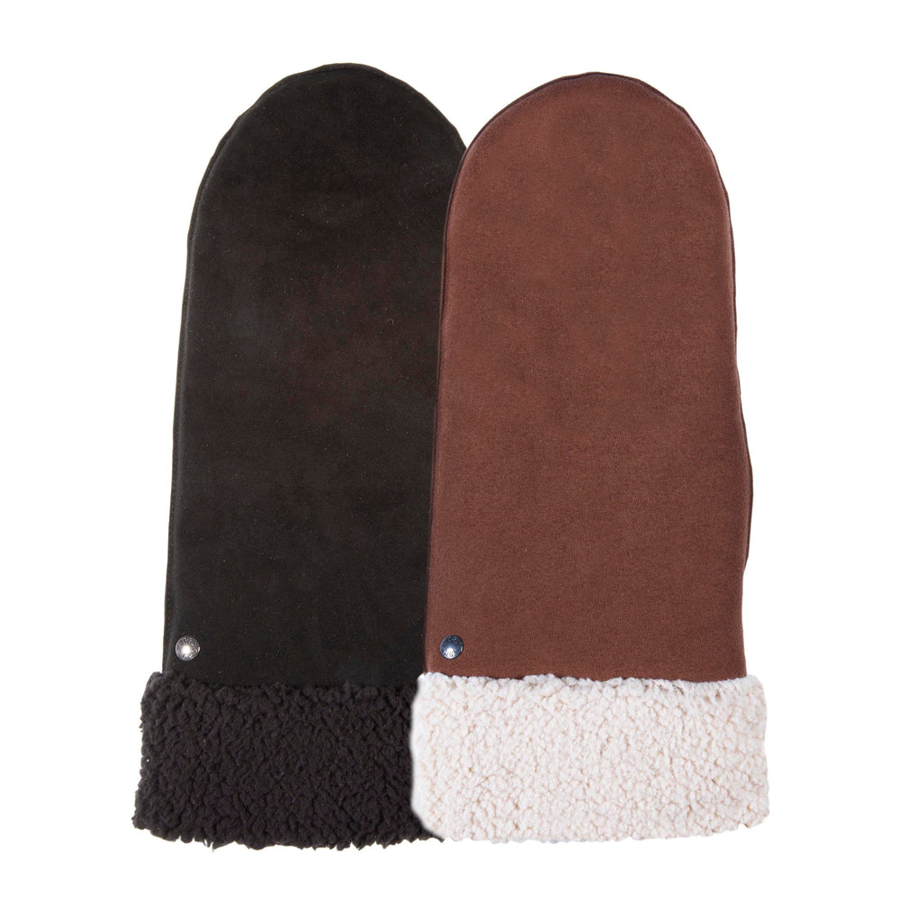 Moufles Femme en cuir imitation fourrure Noir - Isotoner