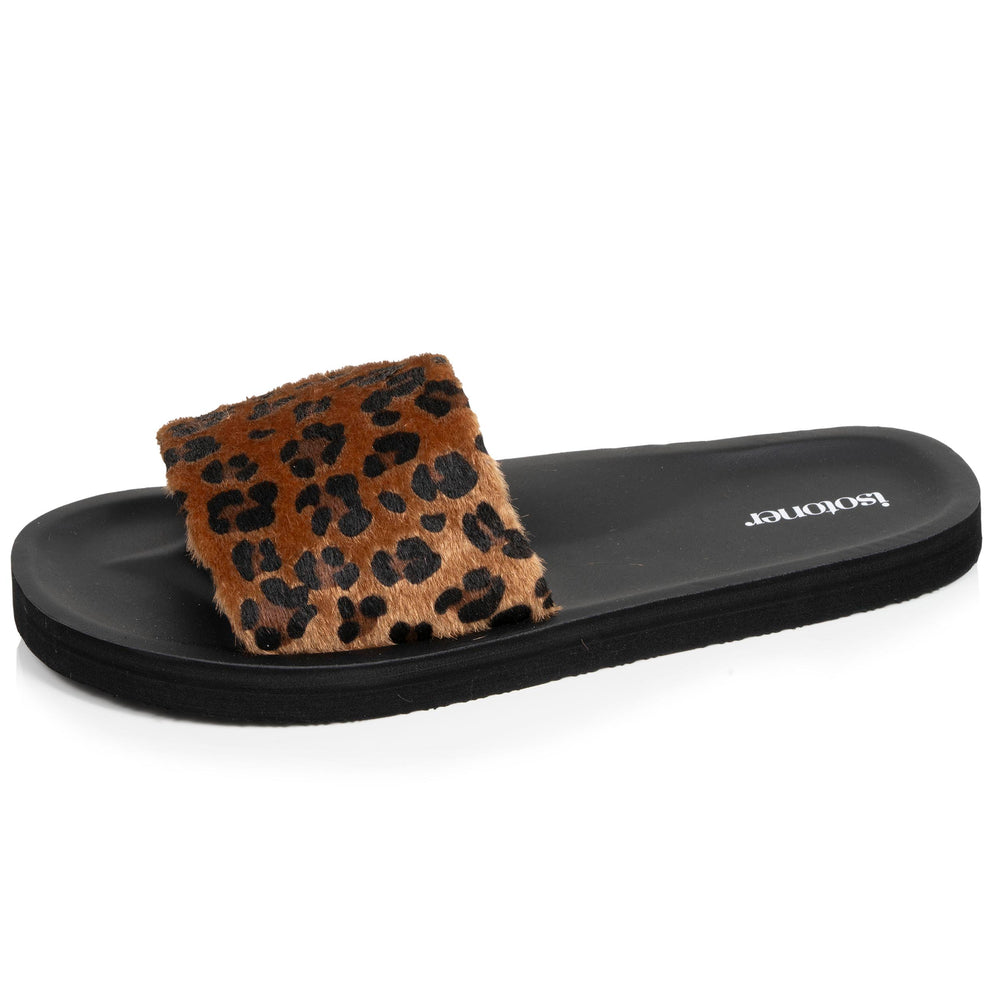 Mules Femme moulées Léopard/Noir - Isotoner
