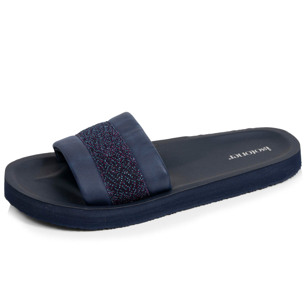 Mules Femme moulées Marine Pailleté - Isotoner