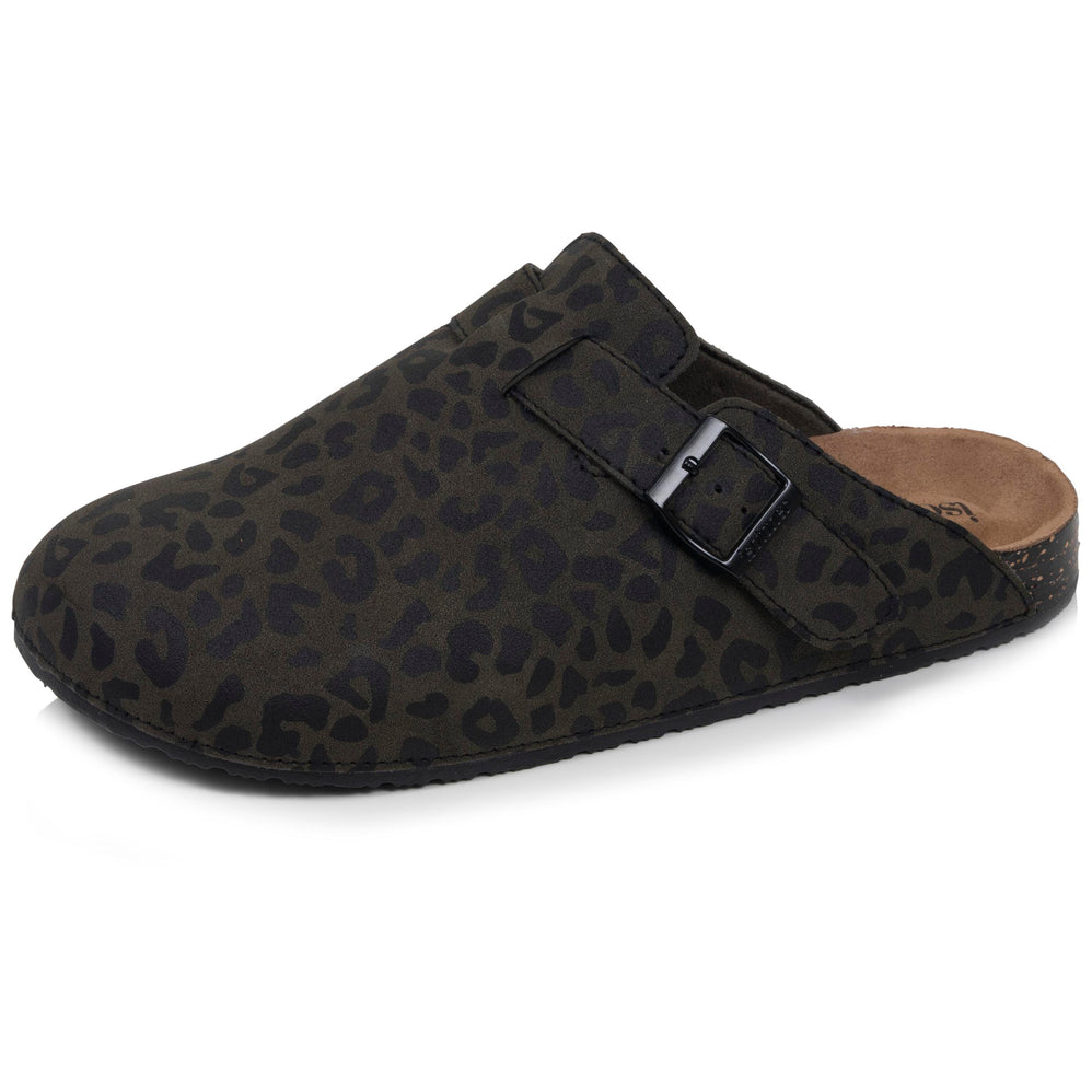 Mules Sabots Femme Kaki Léopard - Isotoner
