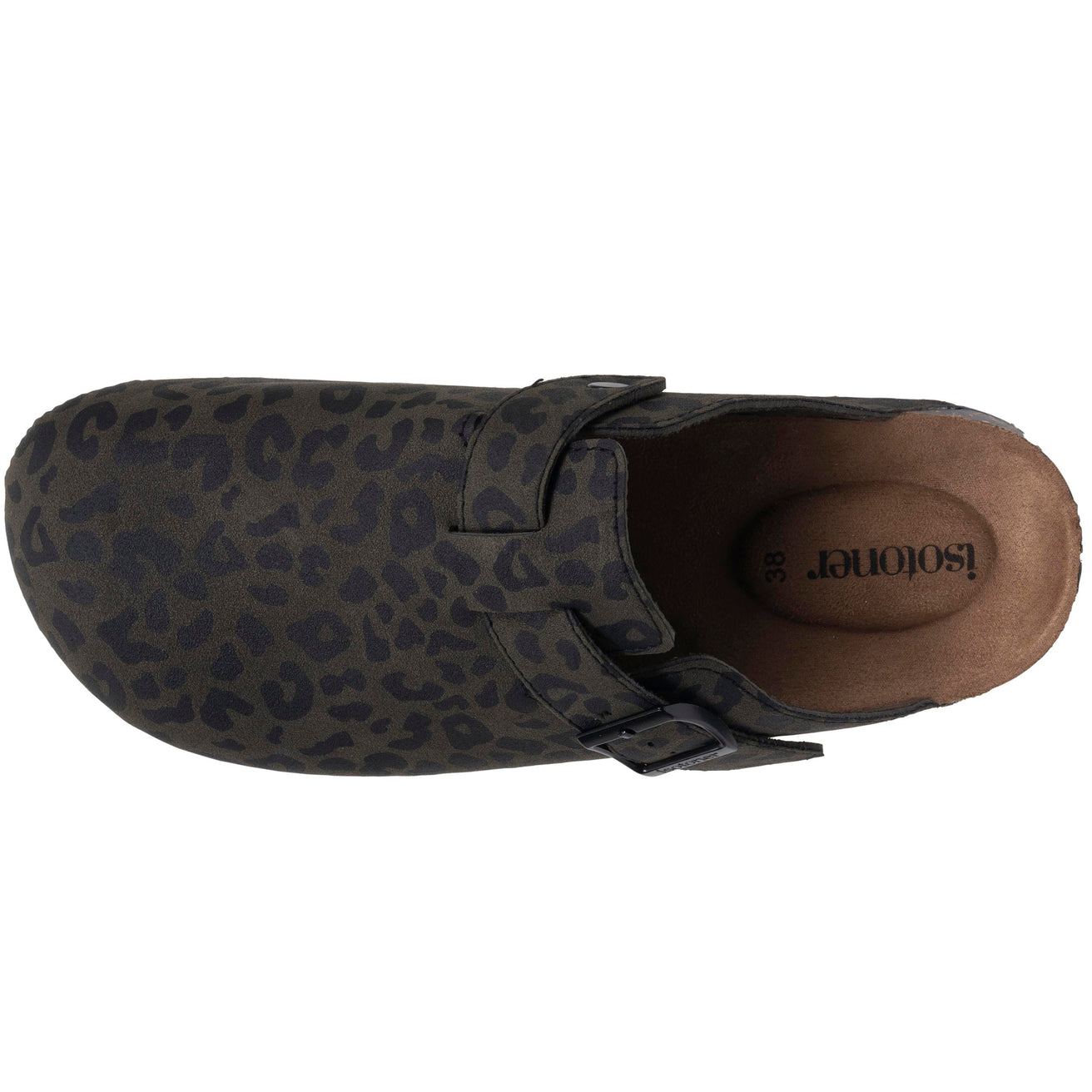 Mules Sabots Femme Kaki Léopard