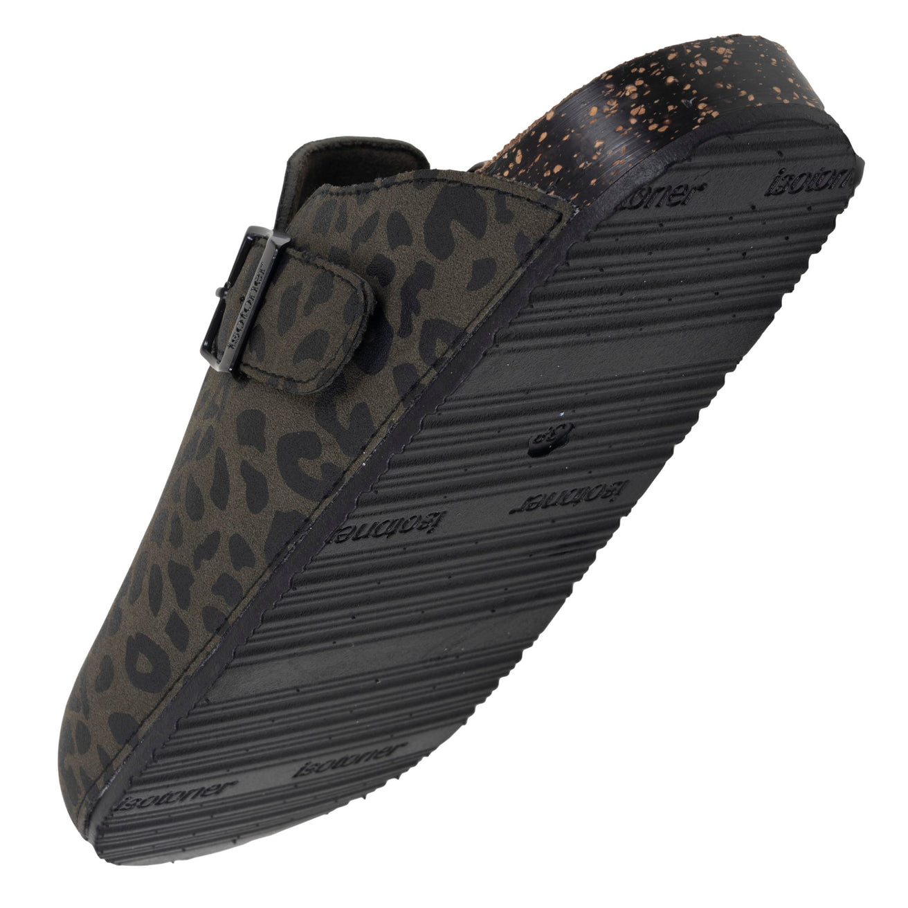 Mules Sabots Femme Kaki Léopard