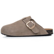 Mules Sabots Femme cuir Taupe