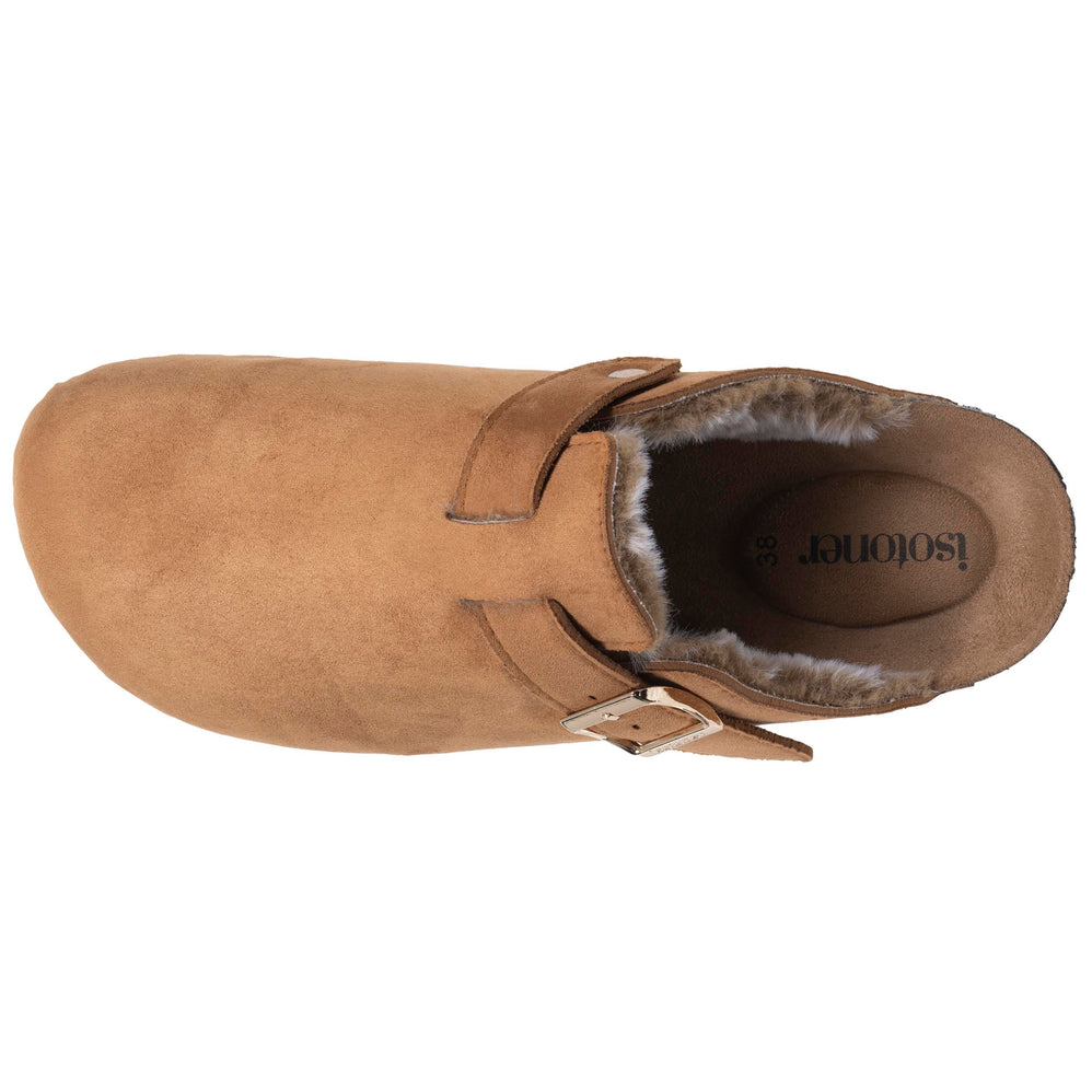 Mules Sabots Femme fourrés Camel - Isotoner