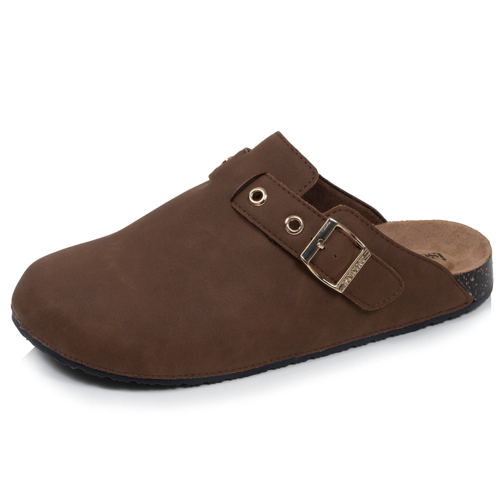 Mules Sabots Femme œillets Chocolat - Isotoner