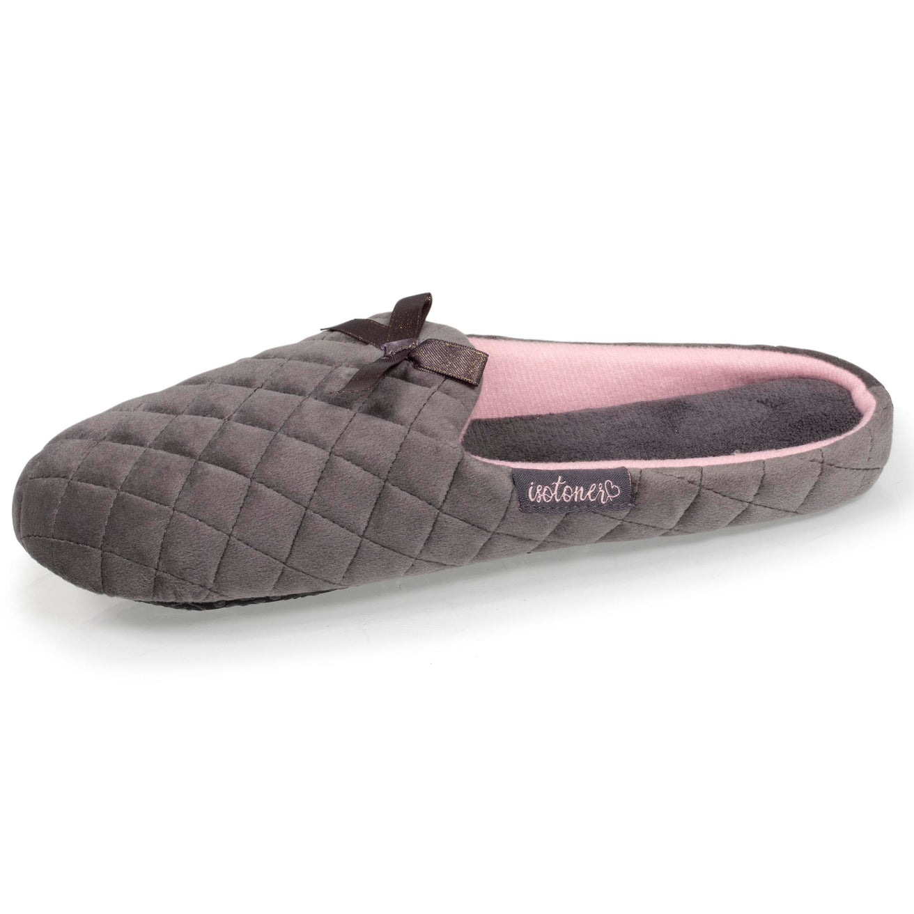 Chaussons mules Femme Gris foncé matelassé Isotoner