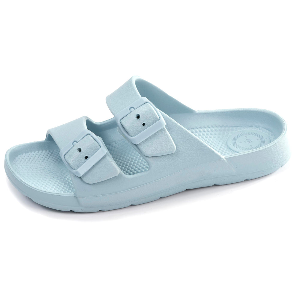 Mules claquettes Femme ajustable Bleu clair - Isotoner