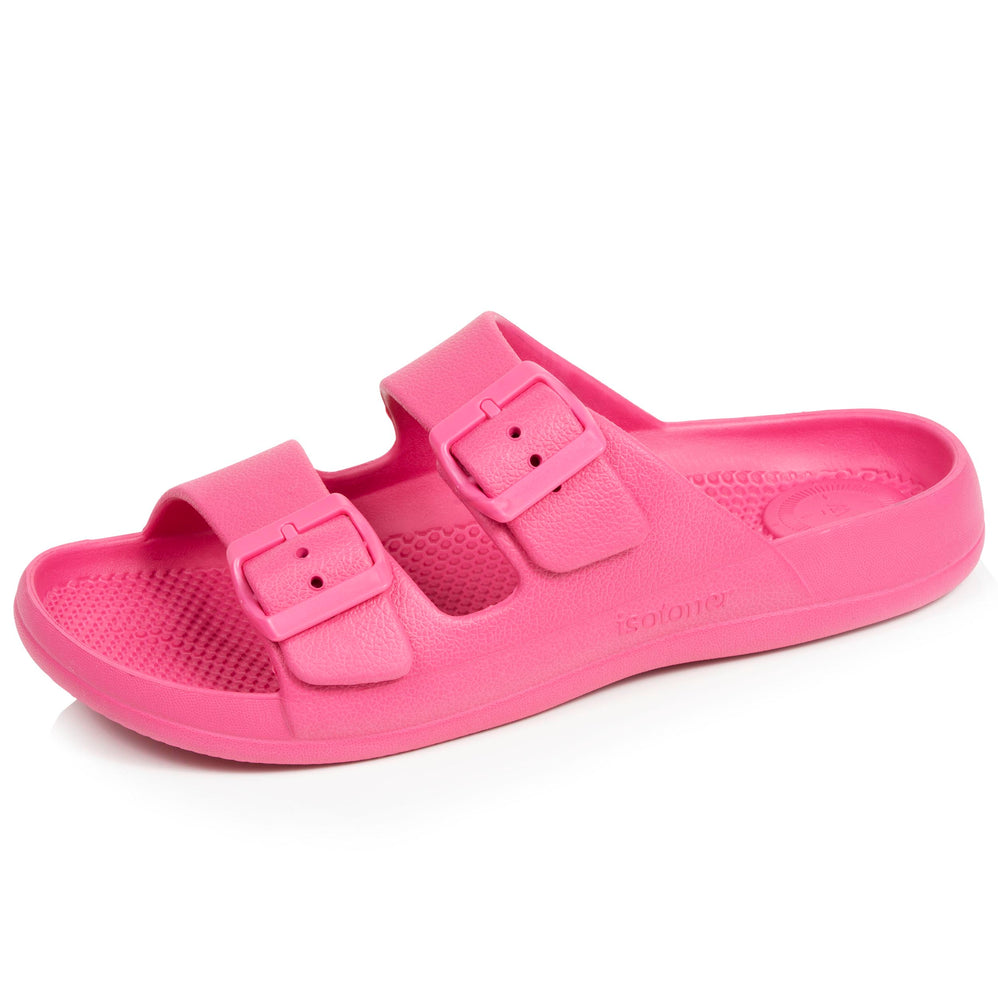 Mules claquettes Femme ajustables Rose - Isotoner