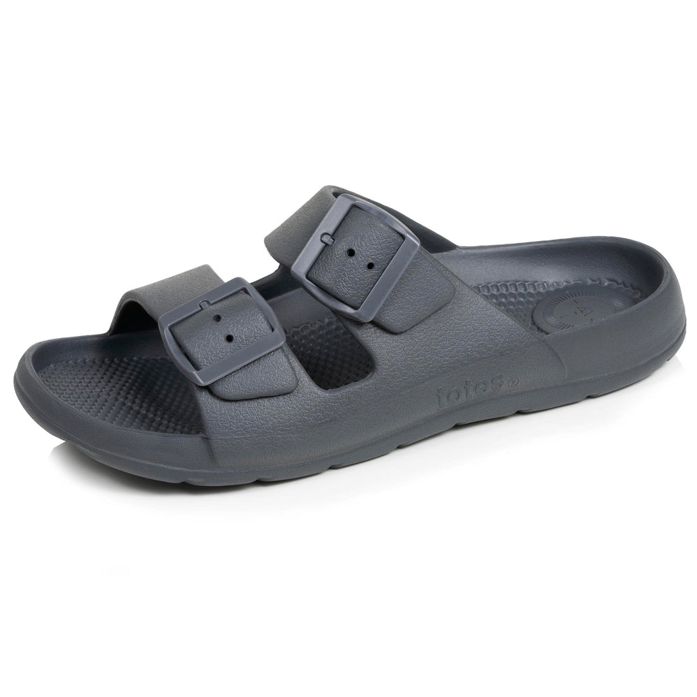 Mules claquettes Homme ajustables Gris - Isotoner