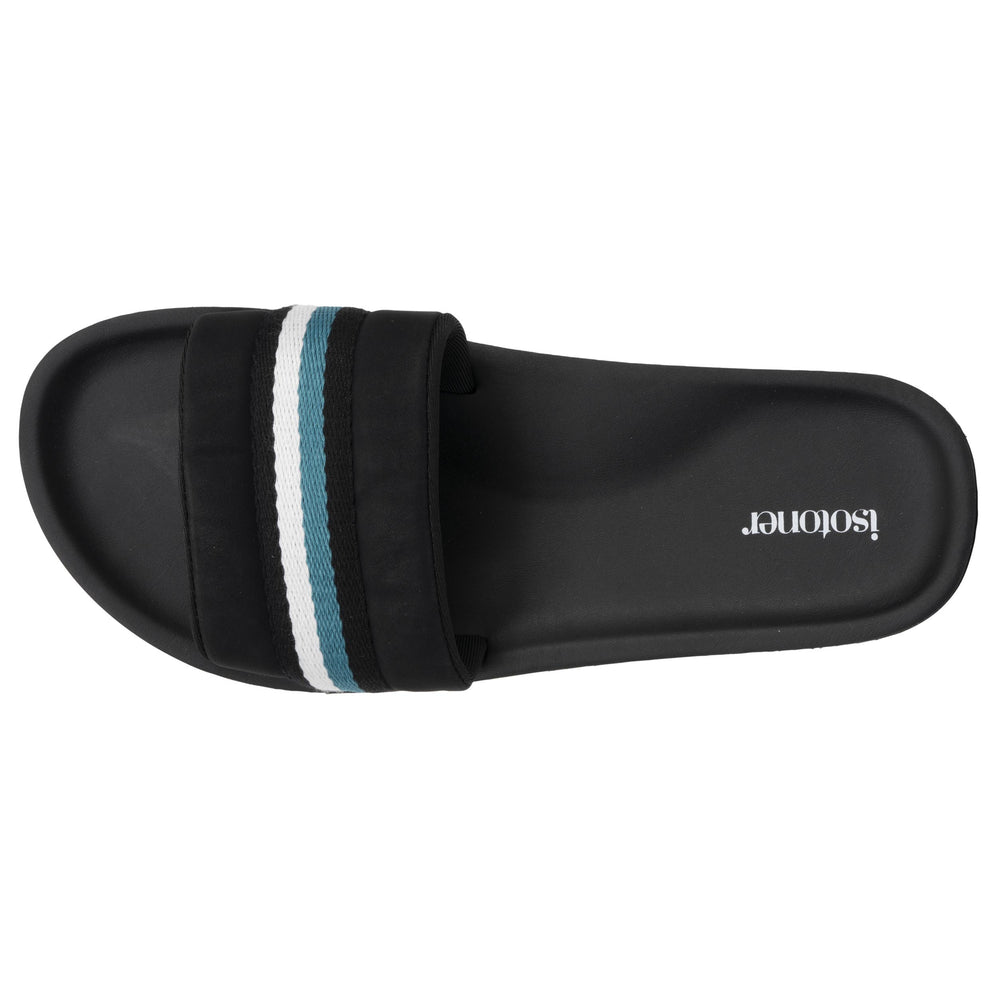 Mules claquettes Homme moulée Noir/Bleu - Isotoner
