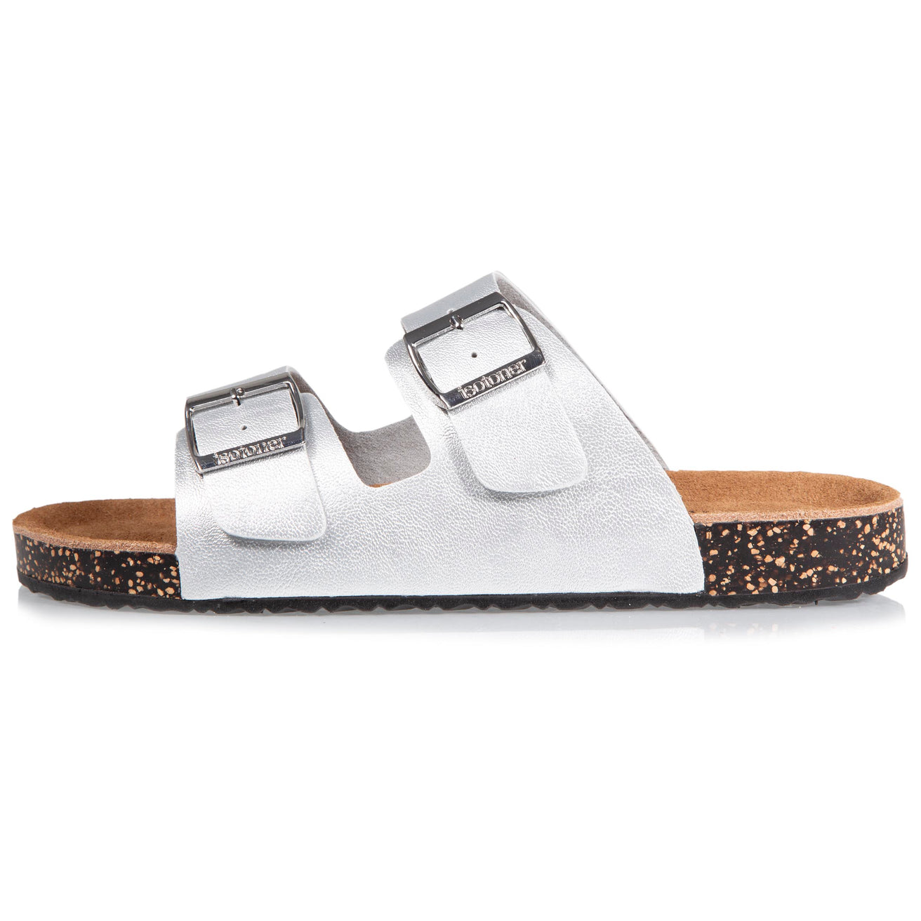 Mules claquettes Femme double bride Argenté
