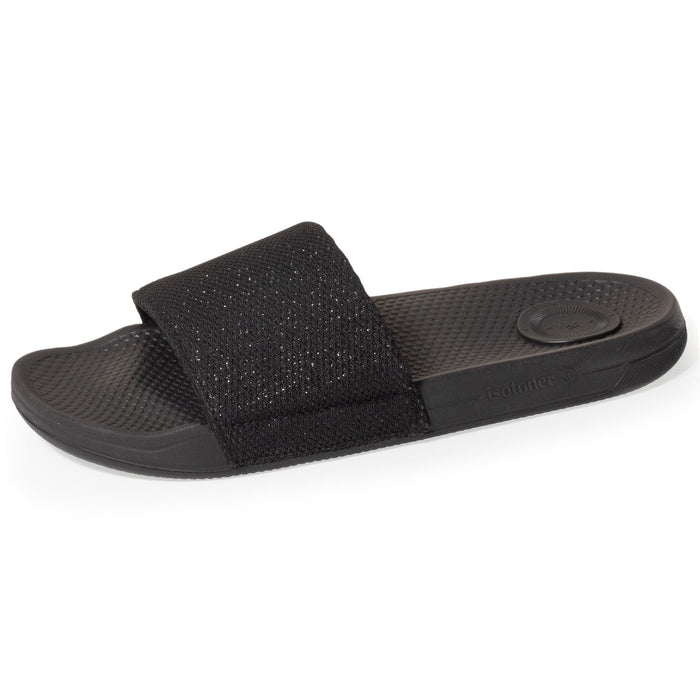Mules claquettes Femme paillettes Noir Isotoner