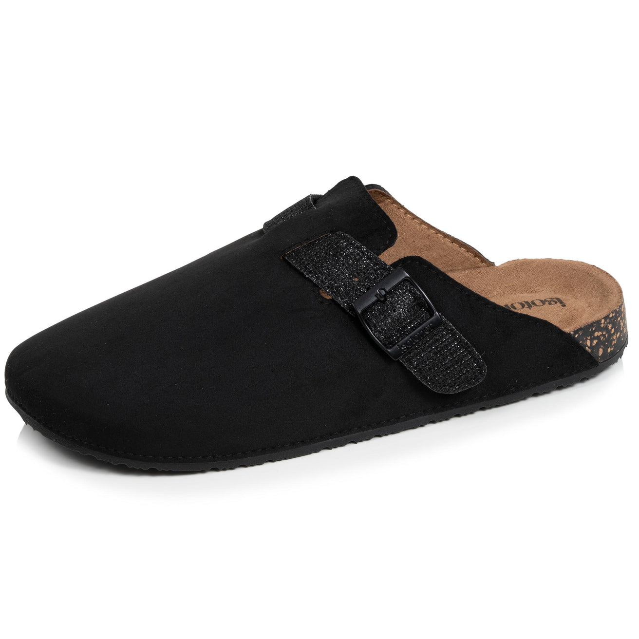 Mules Sabots Femme Noir pailleté