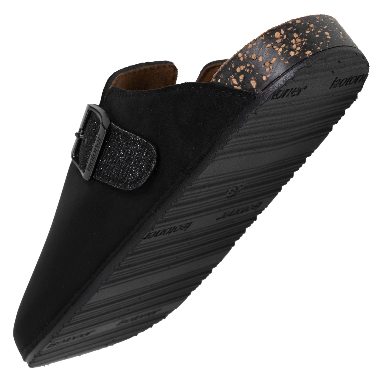 Mules Sabots Femme Noir pailleté